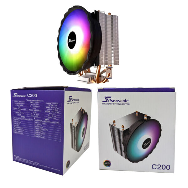 Seasonic C200 Tower Cooling Fan RGB Dual Copper Tube