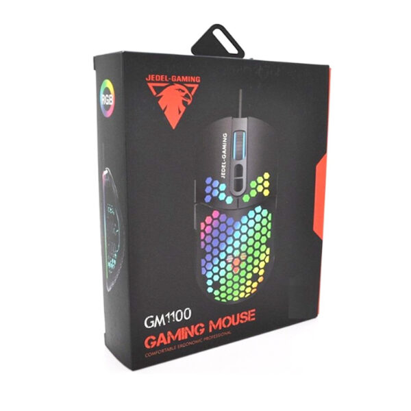 Jedel Gm1100 Gaming Luminous Logo Mouse Usb - Black - Image 2