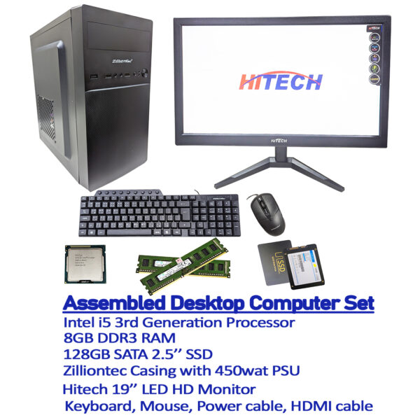 Desktop computer set I5 3rd generation 8GB RAM 128GB SSD