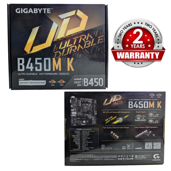Gigabyte Mother Board Ultra Durable AMD AM4 B450M K For Ryzen Processors 2 Years Warranty - Image 4
