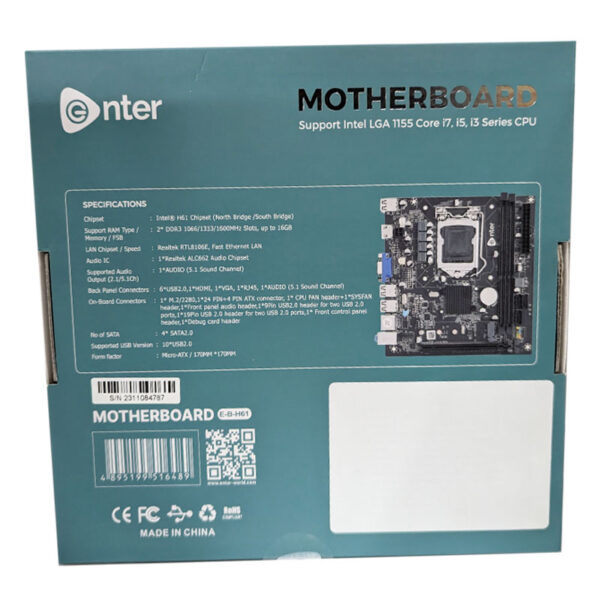 Enter branded H61 motherboard Intel LGA1155 Core I7 I5 I3 Series CPU - Image 4