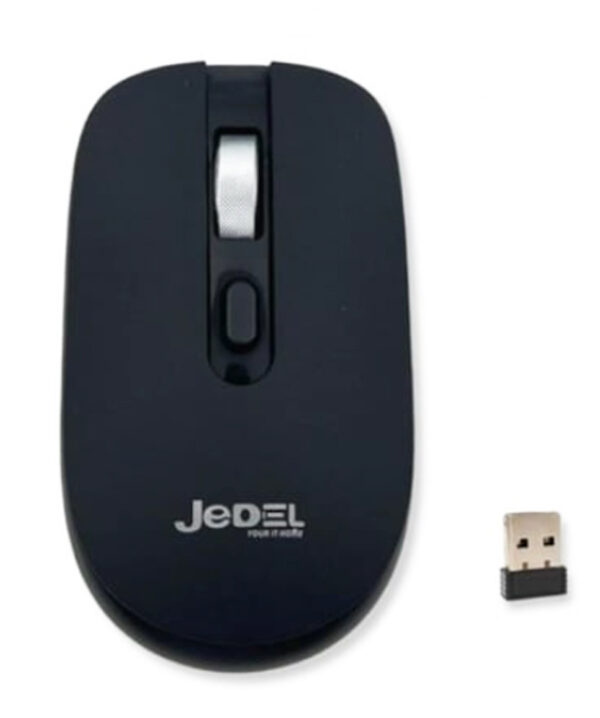 Jedel W920 Wireless Optical Mouse, 1000 DPI, Nano USB, 3 Buttons, Deep Grey & Black - Image 5