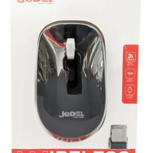 Jedel W920 Wireless Optical Mouse, 1000 DPI, Nano USB, 3 Buttons, Deep Grey & Black
