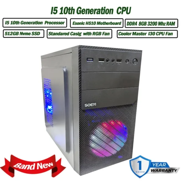 Desktop CPU I5 10th Generation 8GB RAM 512GB Nvme SSD - Image 3