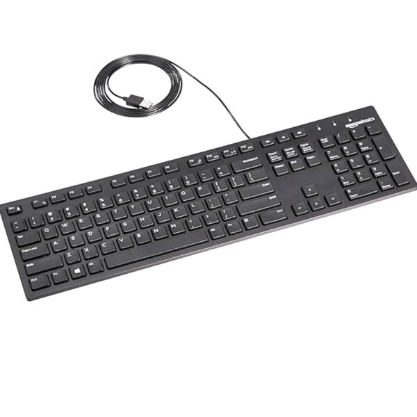 Amazon Basics Low-Profile Wired USB Keyboard with US Layout (QWERTY), Matte Black - Image 3