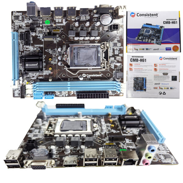 Consistent DDR3 Motherboard CMB H61 With NVME slot For I3 / I5 / I7 Series CPU - Image 4