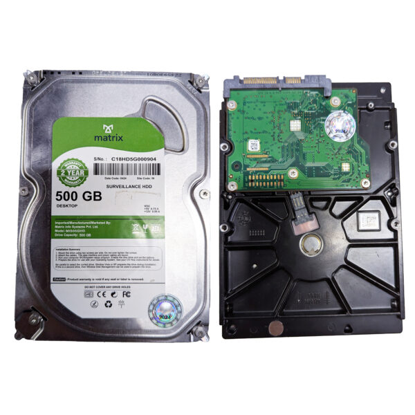 Matrix 500GB SATA Hard Drive for Desktop (HDD) 3.5 Inch SATA 6 GB/s 7200 RPM High Speed Data Transferability Boost The Performance 64 MB Cache, 1 Year Warranty