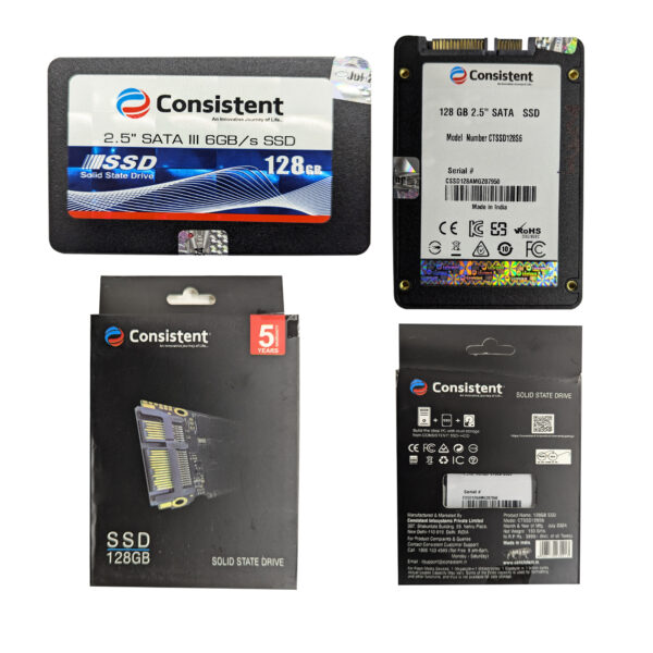 Consistent SSD 128GB 2.5Inch,/SATA 6 Gb/s interface up to 540MB/s Read/Write Speed