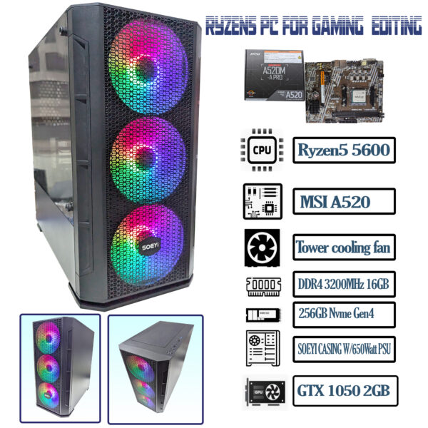 Ryzen5 PC for Mid-level Gaming and Editing