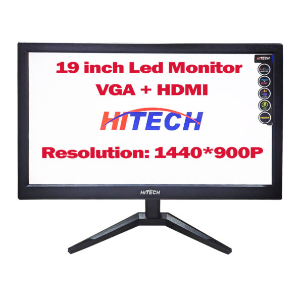 Hitech 19 Inche LED Monitor VGA/HDMI Output - Image 3
