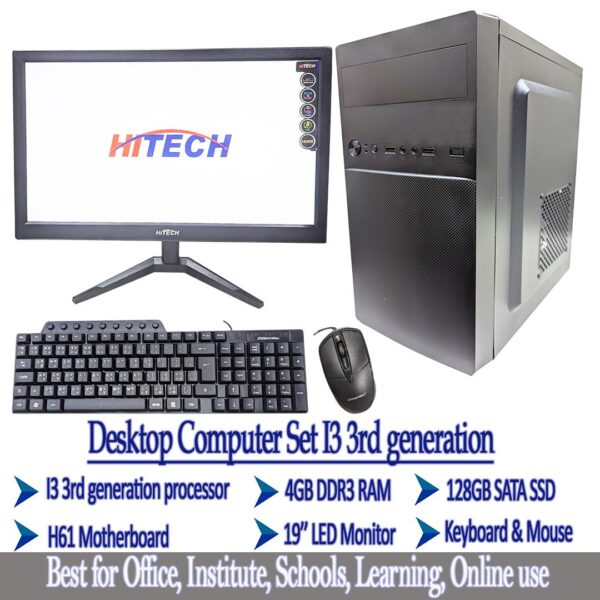 Desktop computer set i3 3rd generation with 19inch LED Monitor