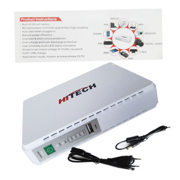 Hitech MINI DC UPS Router Backup Upto 8 Hours Mini Portable Modem Router UPS Poe Dc Wifi Backup - 8800mah - Image 6