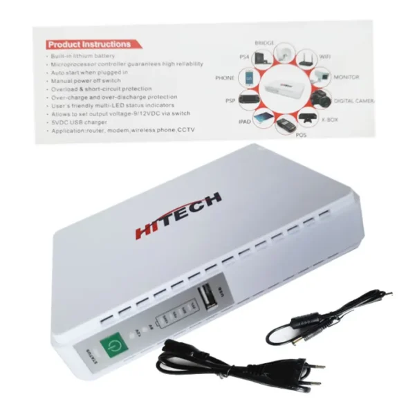 Hitech MINI DC UPS Router Backup Upto 8 Hours Mini Portable Modem Router UPS Poe Dc Wifi Backup - 8800mah