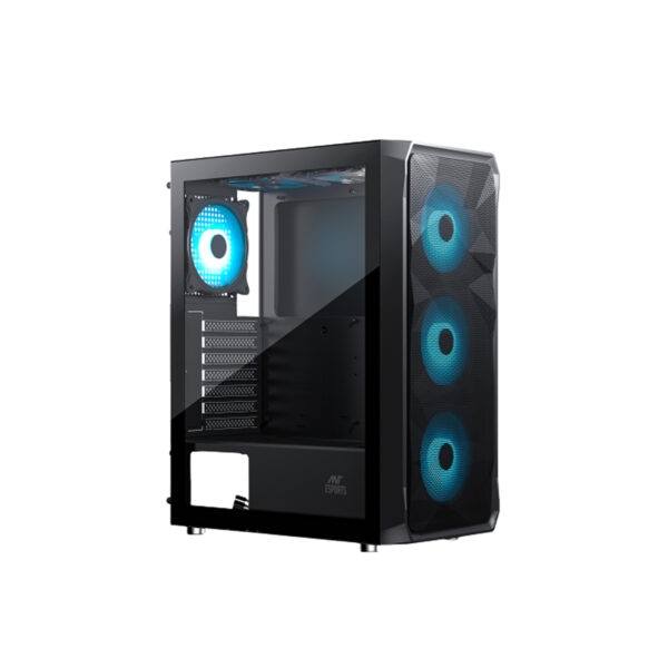 Ant Esports ICE-112 Gaming Cabinet White & Black in Color with four pre-installed rainbow LED fans - Image 7