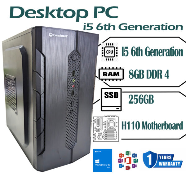 Desktop PC I5 6TH Generation 8GB RAM 256GB SSD