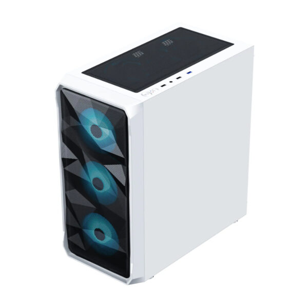 Ant Esports ICE-112 Gaming Cabinet White & Black in Color with four pre-installed rainbow LED fans - Image 9