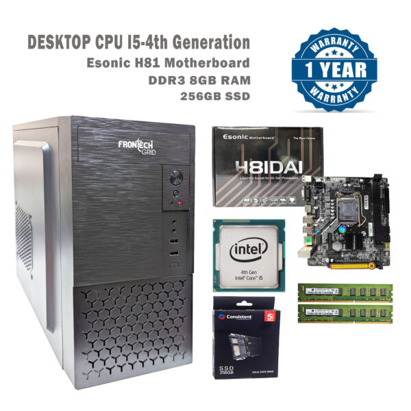 Desktop CPU I5 4th Generation Processor with 8gb DDR3 ram 256GB SSD