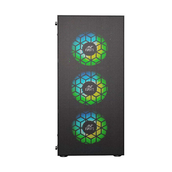 Ant Esports ICE-110 Mid Tower Gaming Cabinet- Black with Four A-RGB Fans - Image 9